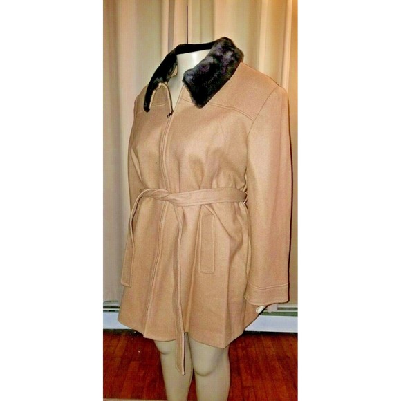 Lane Bryant Designs & Co Camel Beige Wool Coat Jacket Size 22/24 NWT - Picture 3 of 7